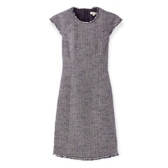 Rebecca Taylor Confetti Tweed Dress Navy Blue Pink Size 0 - Picture 4 of 13